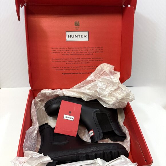 Hunter Original Chelsea Rain Boots | Black | Women’s 7 | New With Box - Picture 9 of 10